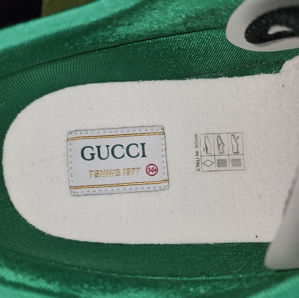 $750 Brand New Gucci Tennis 1977 Men Sneakers Black Web US 15.5 G 14.5 - Picture 12 of 12